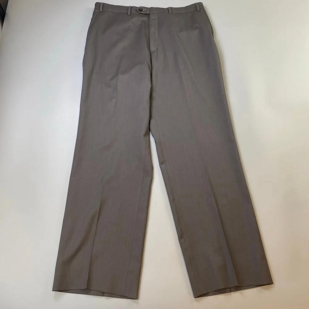JOSEPH ABBOUD Dress Pants Mens 36R Brown 100% Wool Vintage Classic Business